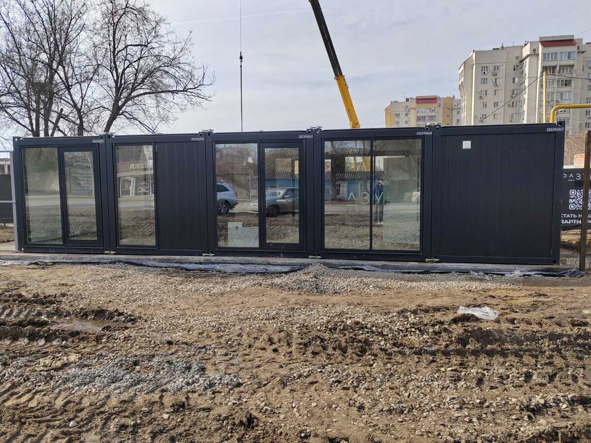 Здание Штаба строительства и контрольно-пропускного пункта из 6ти блок-контейнеров